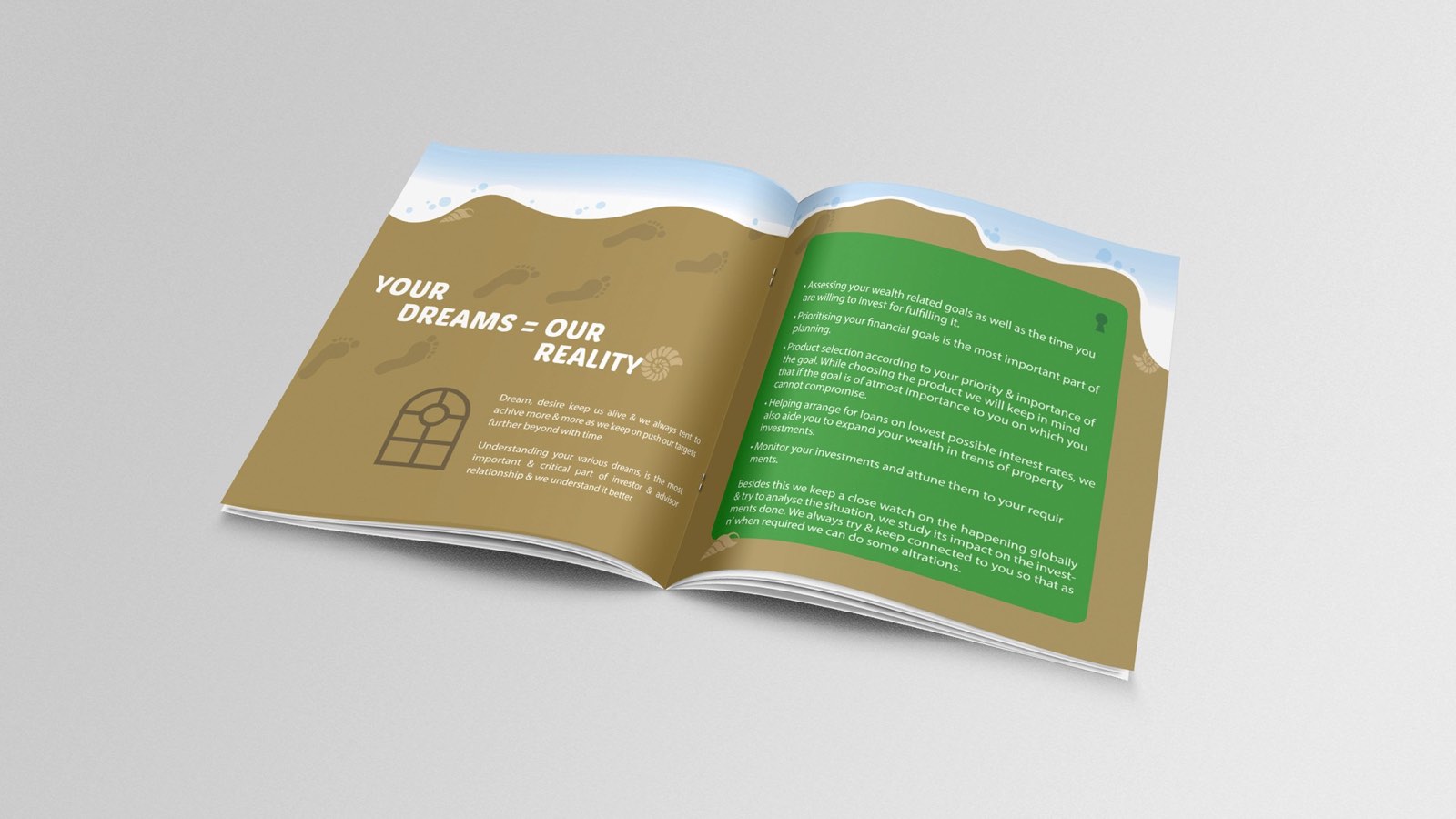Answers brochure spread — your dreams, our reality