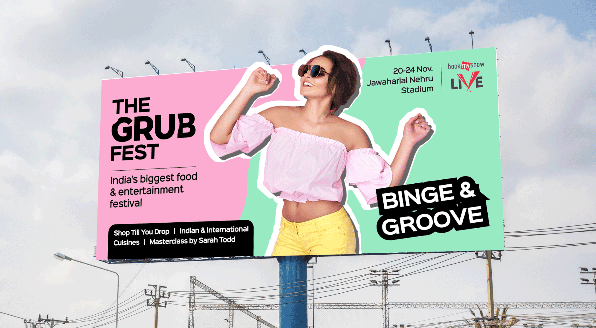 The Grub Fest animated campaign creative