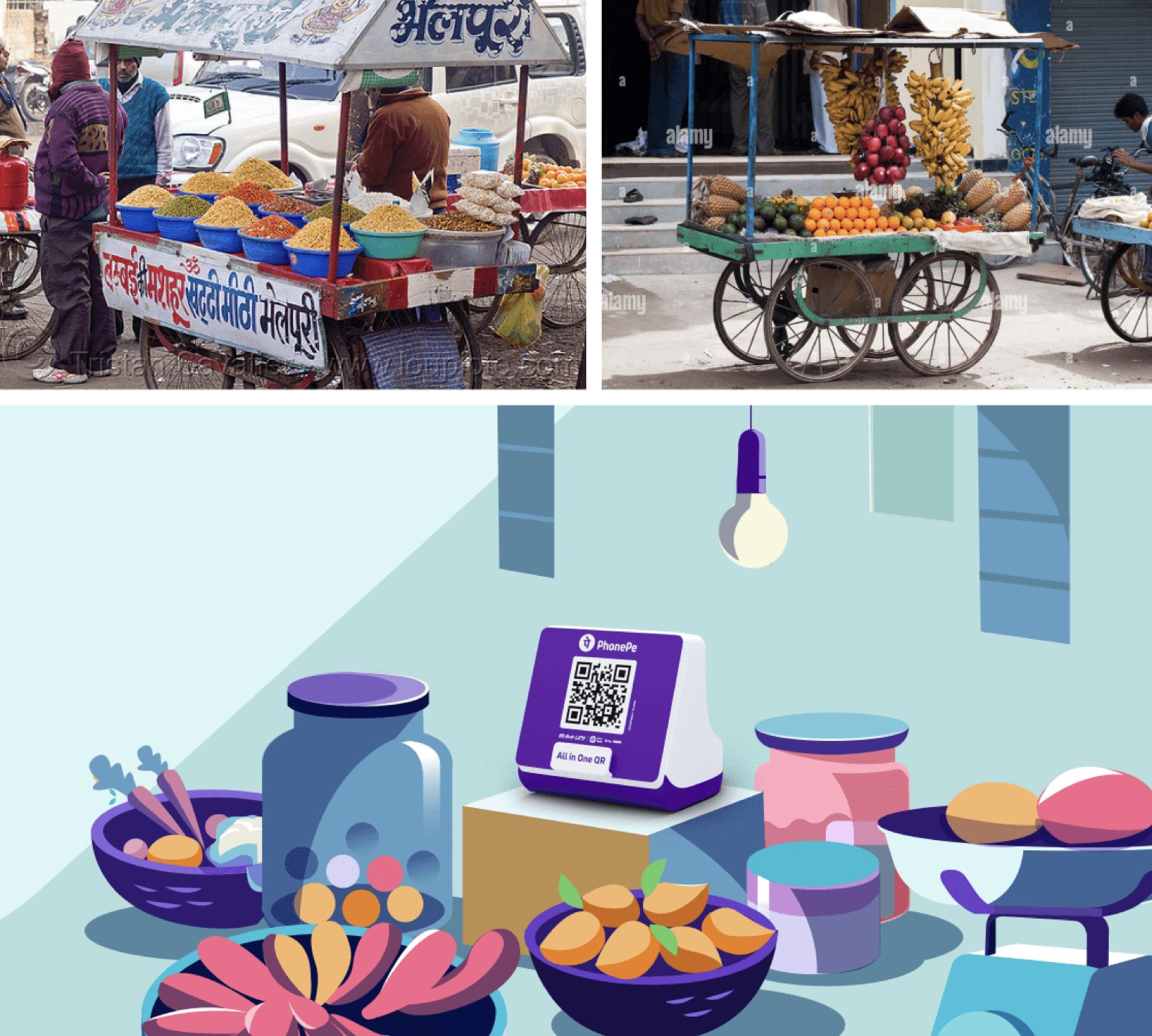 Street vendors and the SmartSpeaker in a shop setting